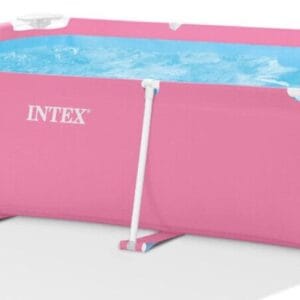 Intex 28266NP Metal Frame Opbouwzwembad Rechthoekig Roze 220x150x60cm